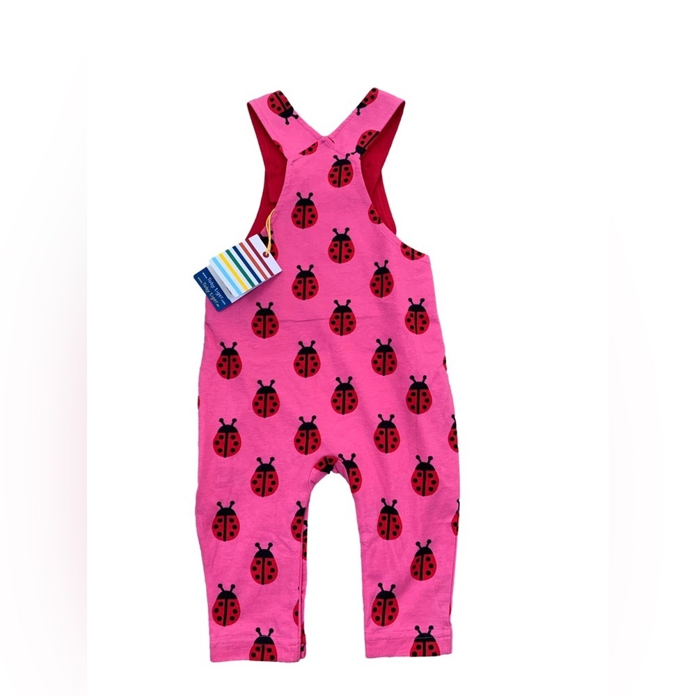 Toby Tiger NWT Size 18-24 Months Organic Ladybug Dungarees Overalls - Picture 2 of 9
